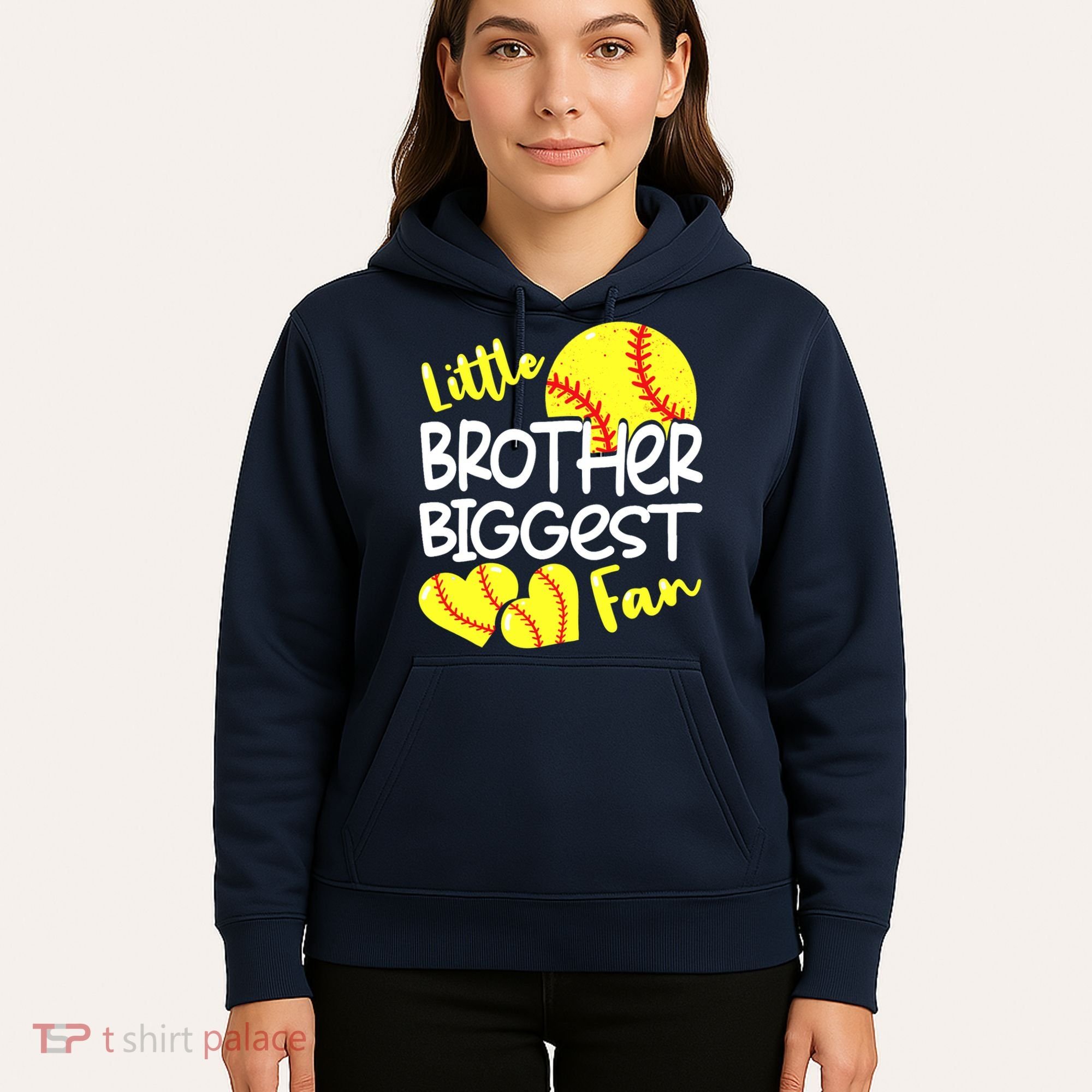 Little Brother Biggest Fan Softball, Softball Hoodie