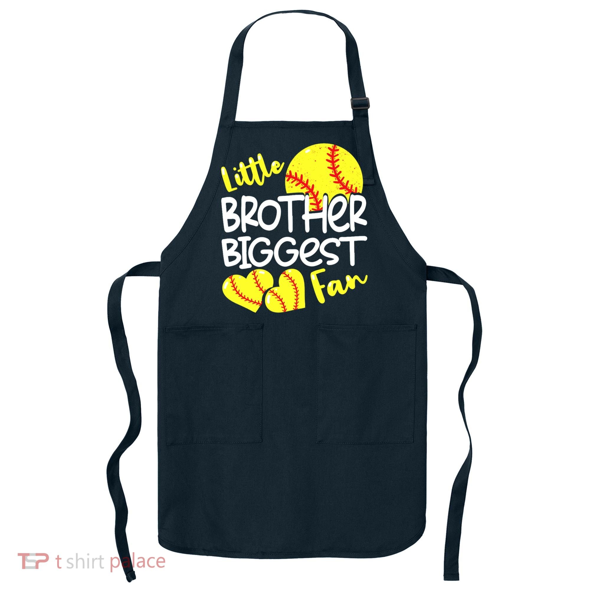 Little Brother Biggest Fan Softball, Softball Apron