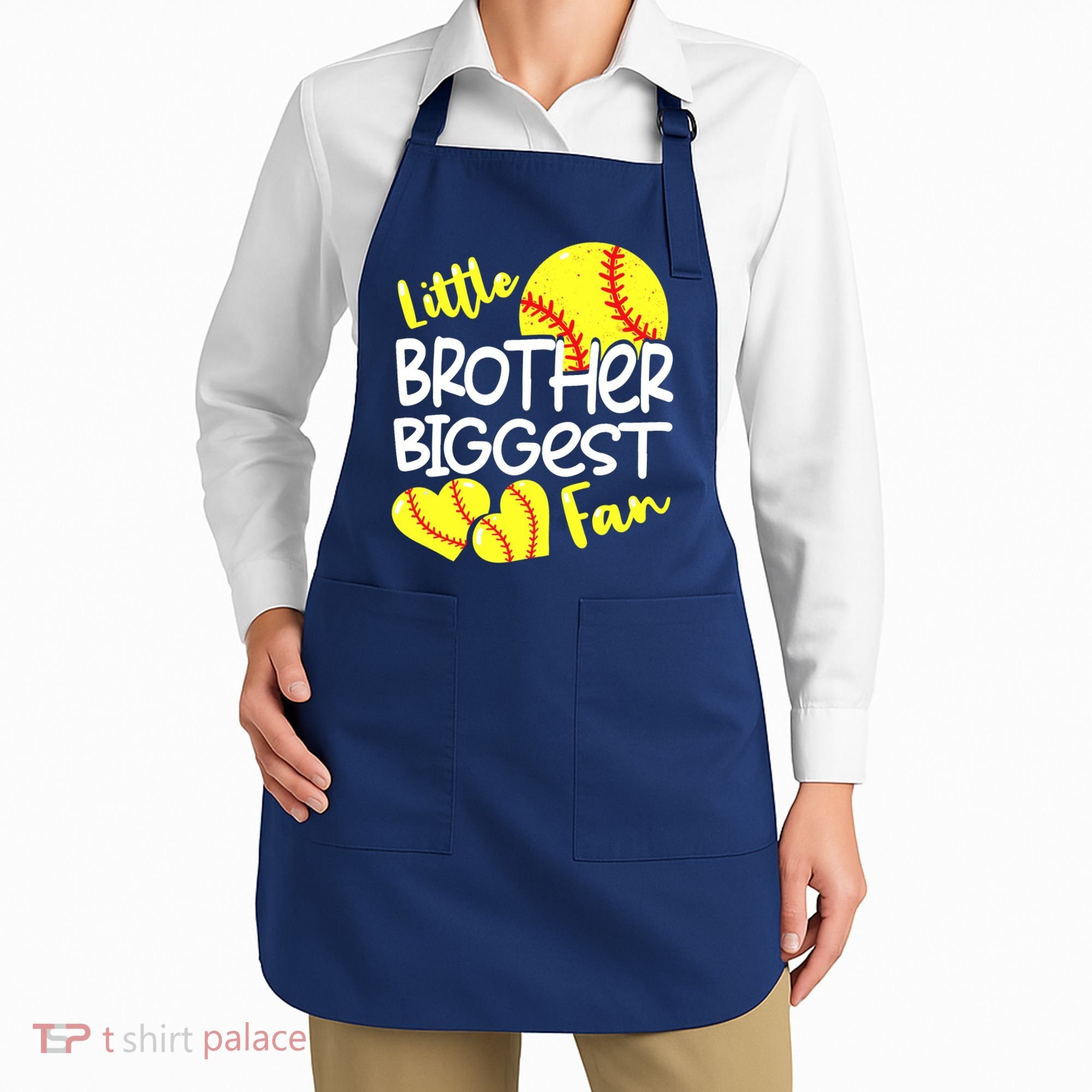 Little Brother Biggest Fan Softball, Softball Apron