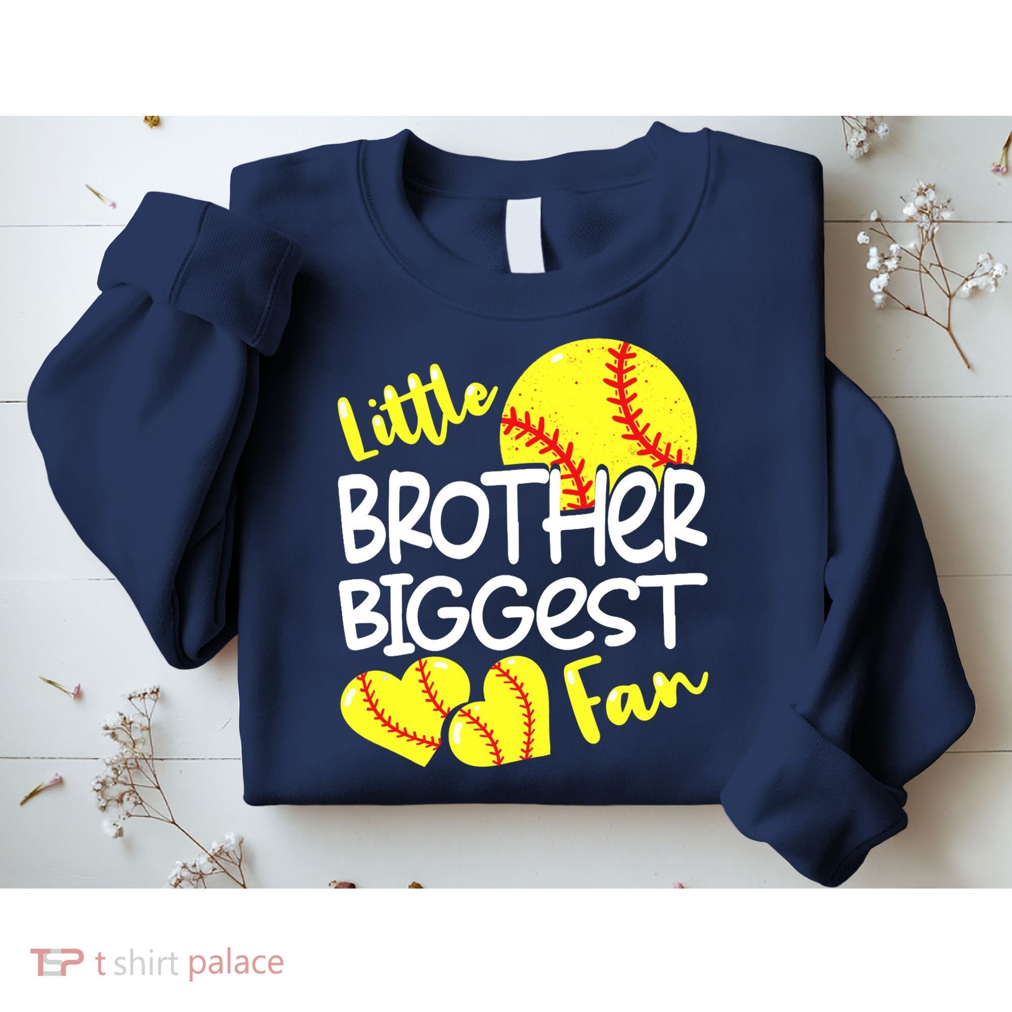 Little Brother Biggest Fan Softball, Softball Sweatshirt