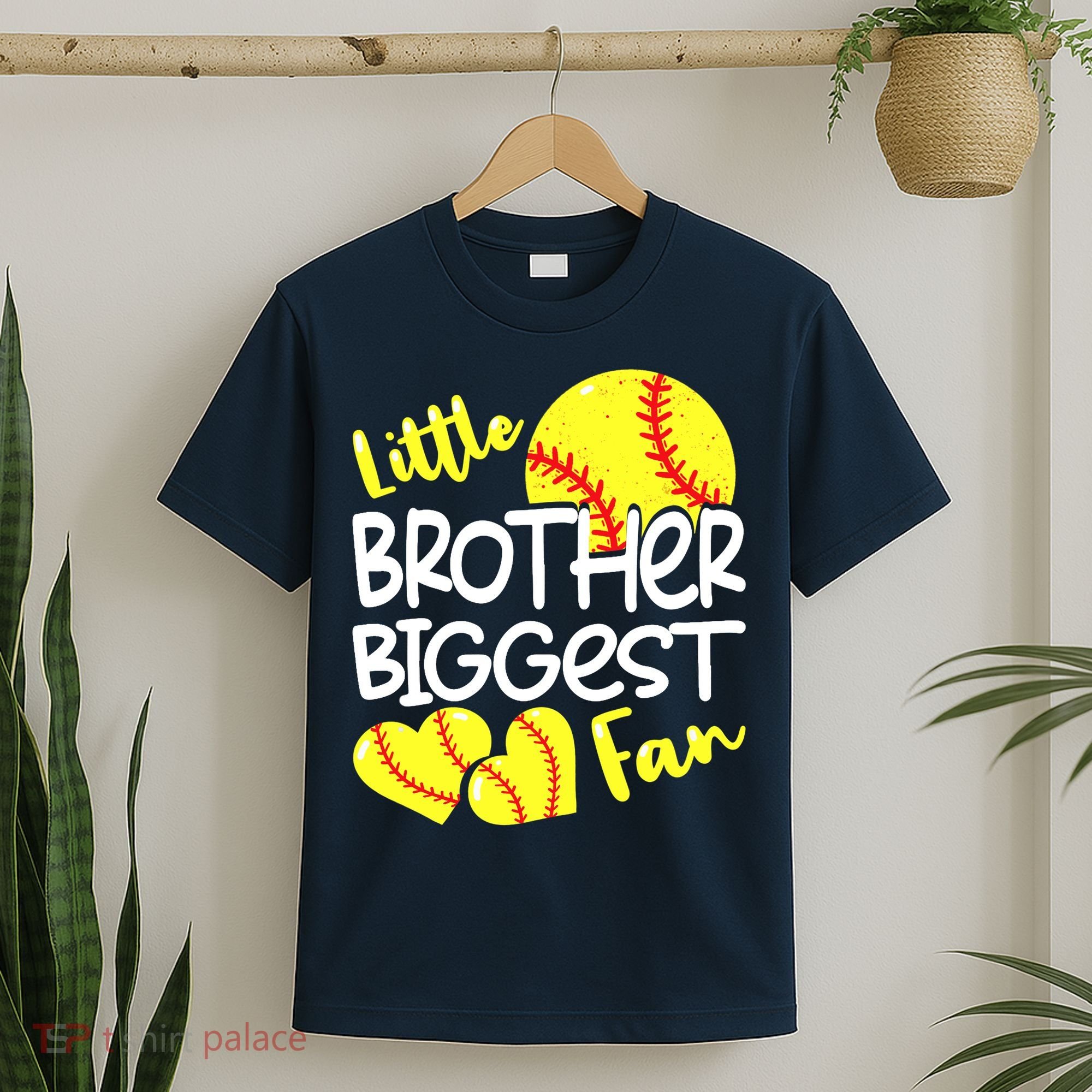 Little Brother Biggest Fan Softball, Softball T-Shirt