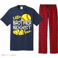 Little Brother Biggest Fan Softball, Softball Pajama Set thumb 0