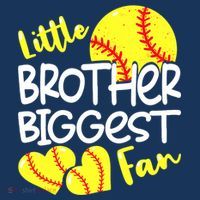 Little Brother Biggest Fan Softball, Softball Women's Hoodie thumb 2