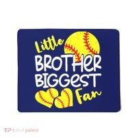 Little Brother Biggest Fan Softball, Softball Mousepad thumb 0