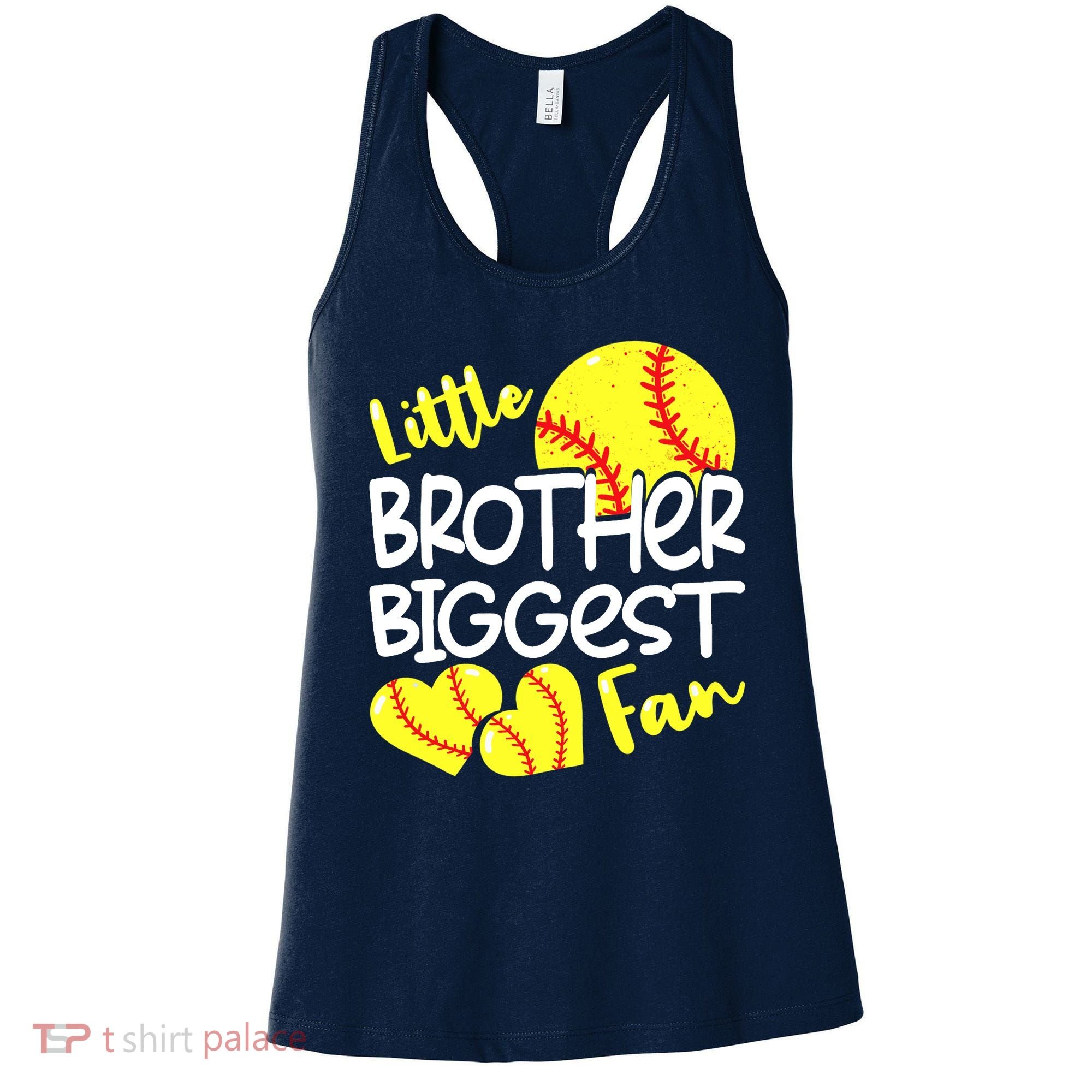 Little Brother Biggest Fan Softball, Softball Women's Tank Top