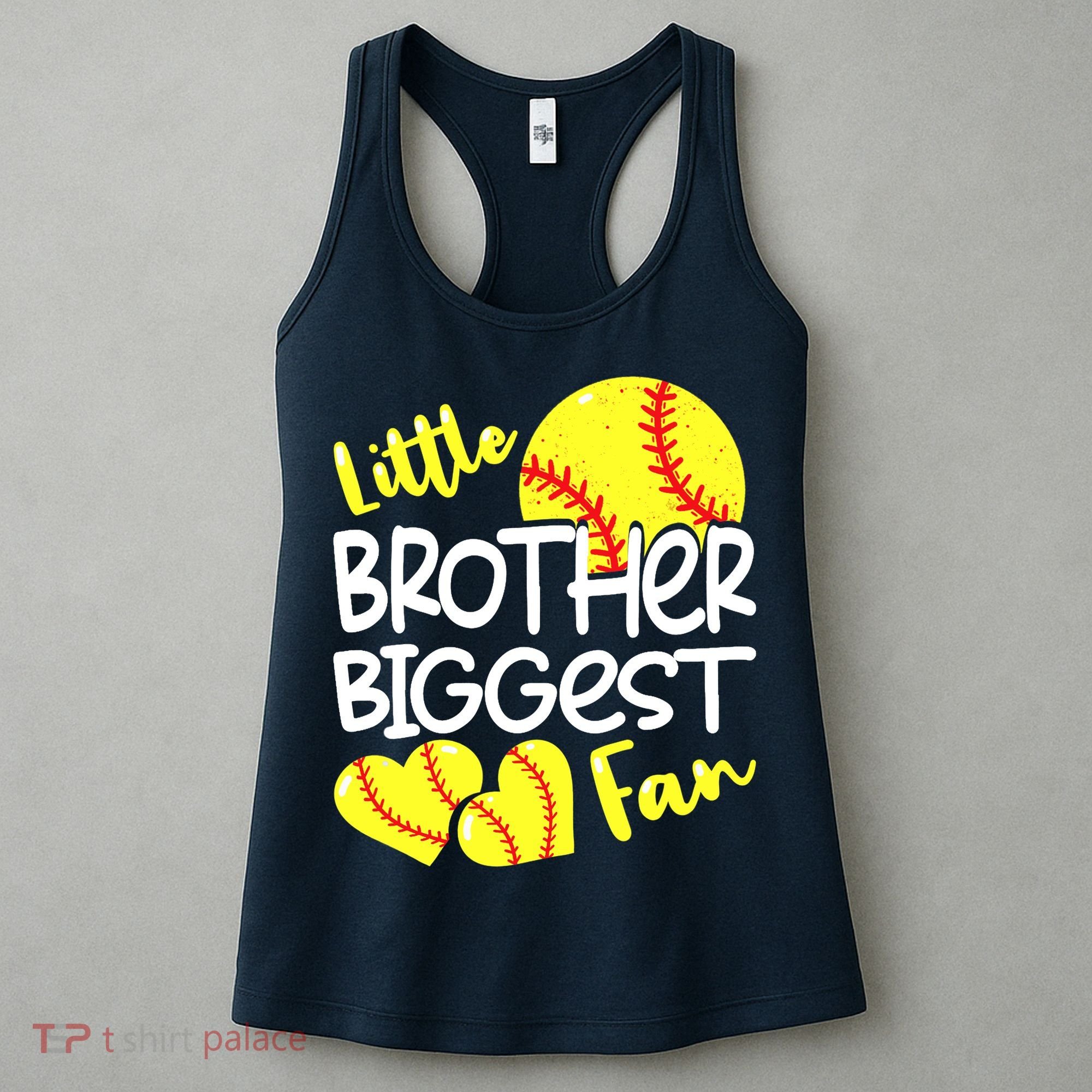 Little Brother Biggest Fan Softball, Softball Women's Tank Top