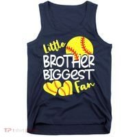 Little Brother Biggest Fan Softball, Softball Tank Top thumb 0