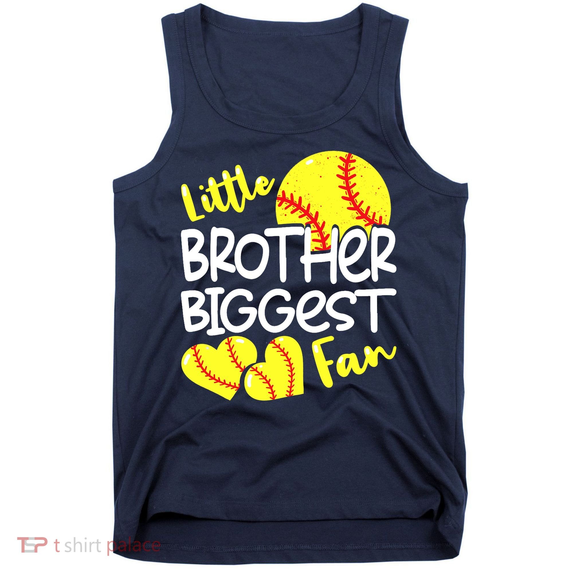 Little Brother Biggest Fan Softball, Softball Tank Top