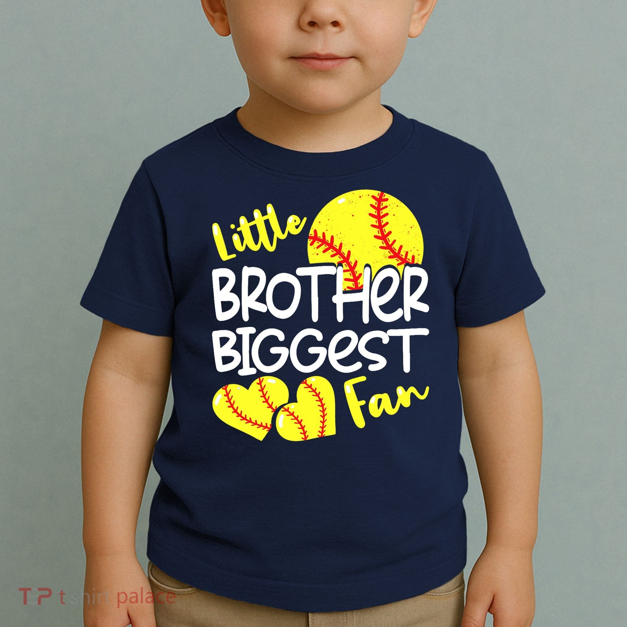 Little Brother Biggest Fan Softball, Softball Toddler T-Shirt