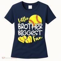 Little Brother Biggest Fan Softball, Softball Women's T-Shirt thumb 0