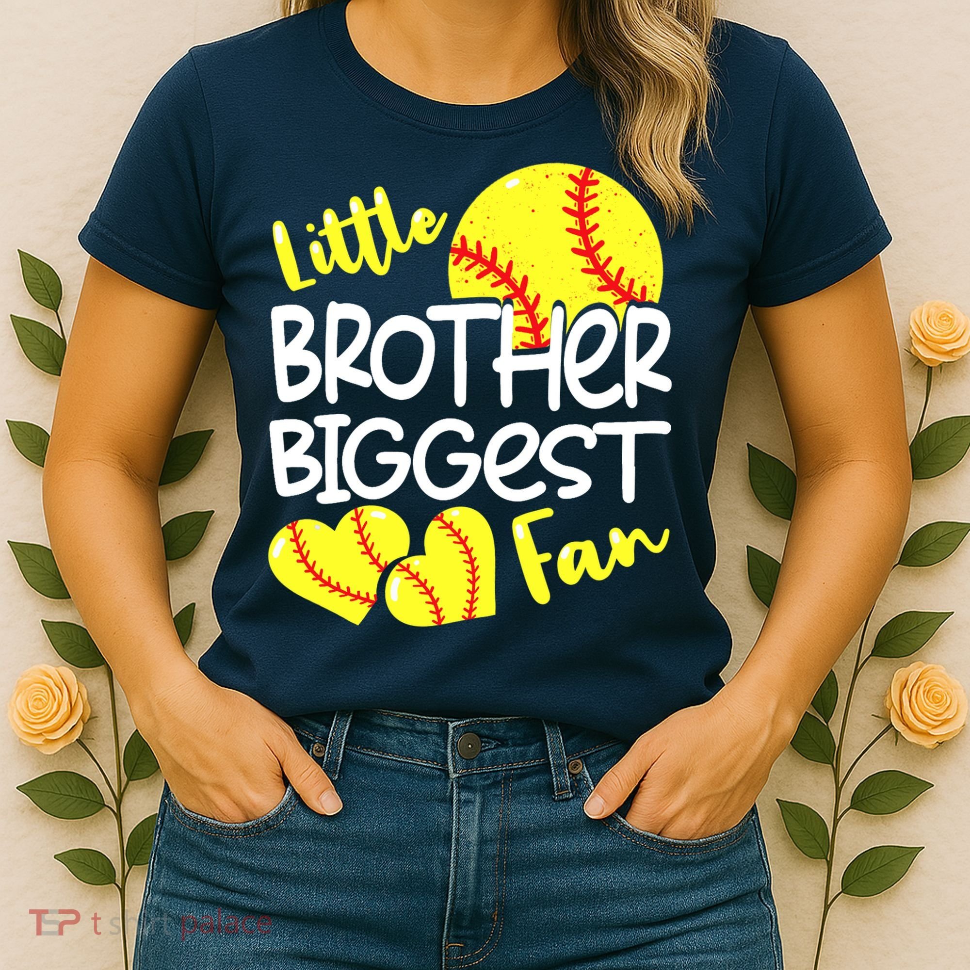 Little Brother Biggest Fan Softball, Softball Women's T-Shirt