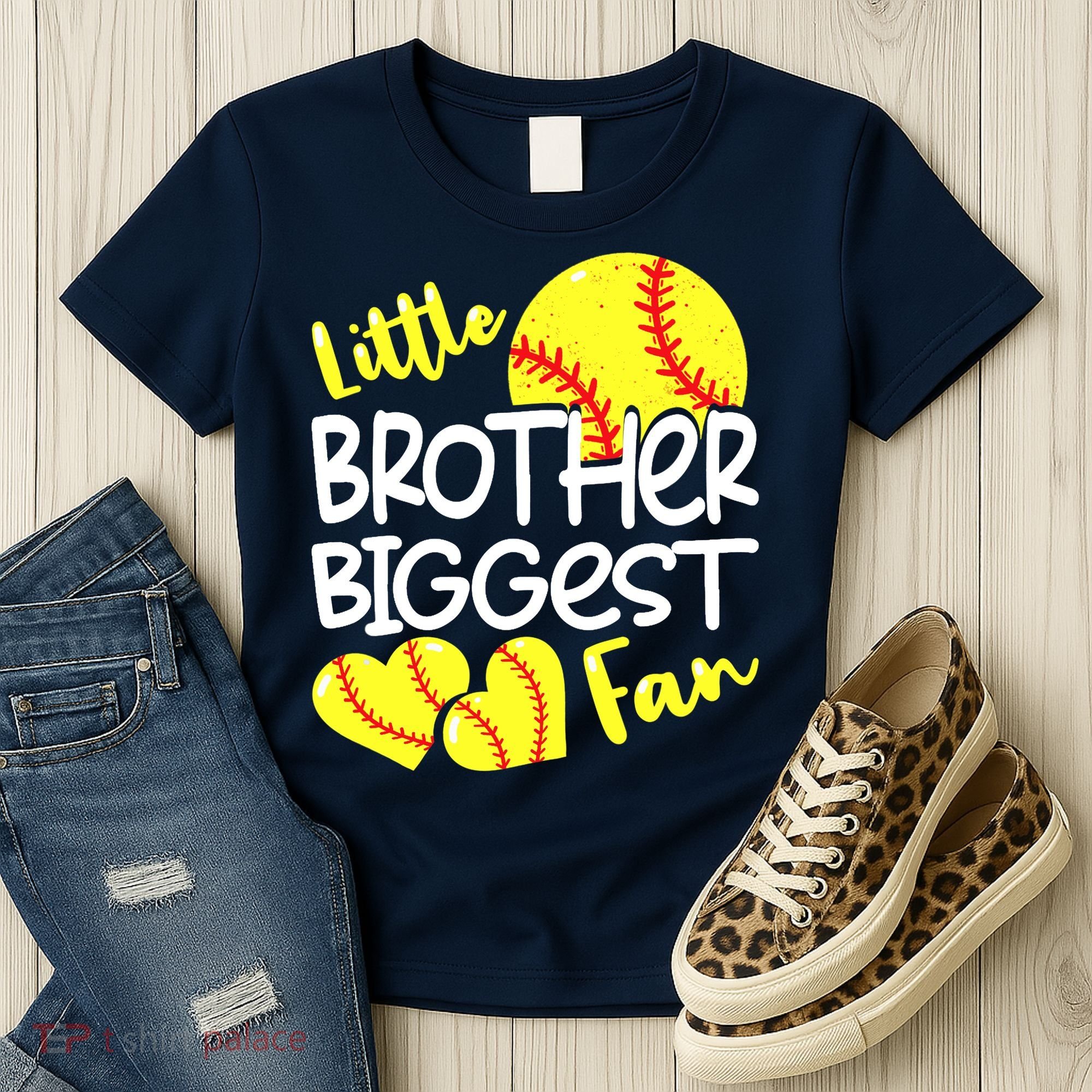 Little Brother Biggest Fan Softball, Softball Women's T-Shirt