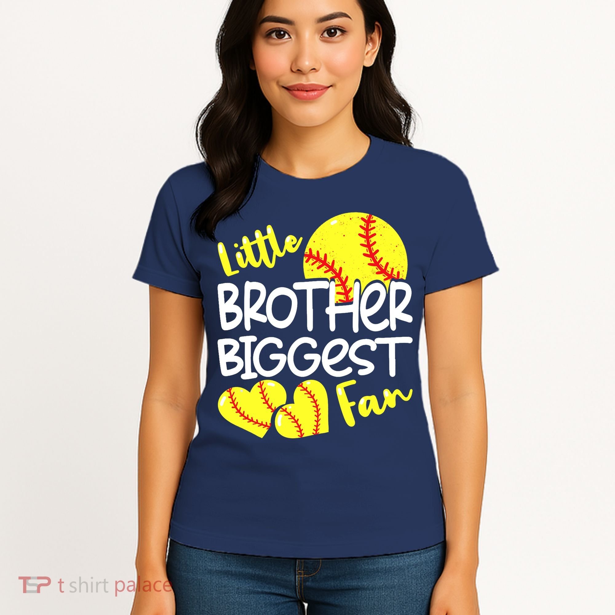 Little Brother Biggest Fan Softball, Softball Women's T-Shirt