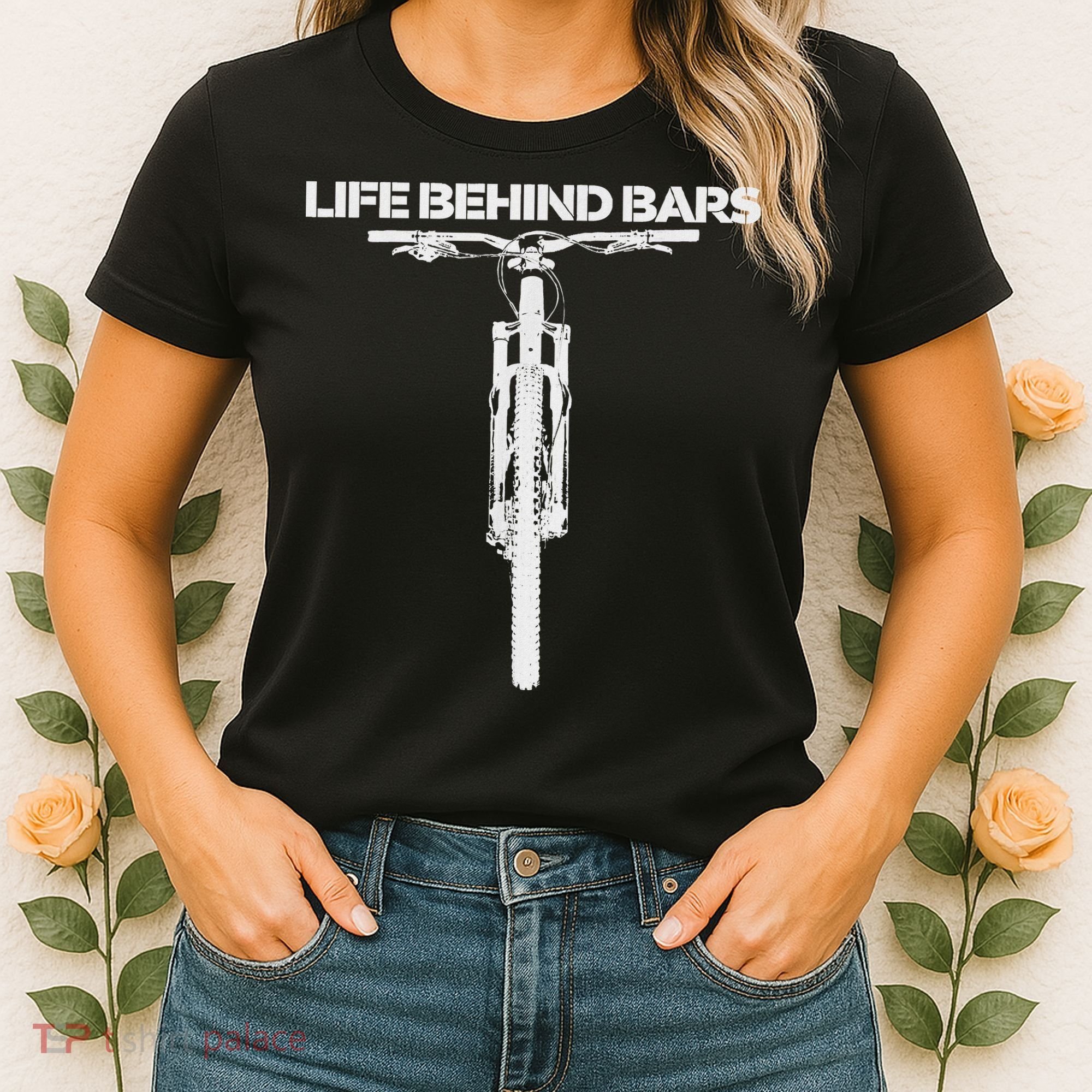 Life Behind Bars Mb Mountain Biking Cyclists Bikers Women's T-Shirt