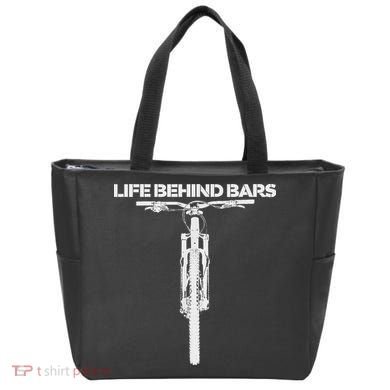 Life Behind Bars Mb Mountain Biking Cyclists Bikers Tote Bag