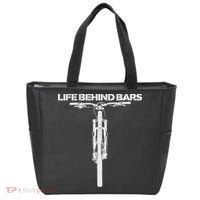 Life Behind Bars Mb Mountain Biking Cyclists Bikers Tote Bag thumb 0