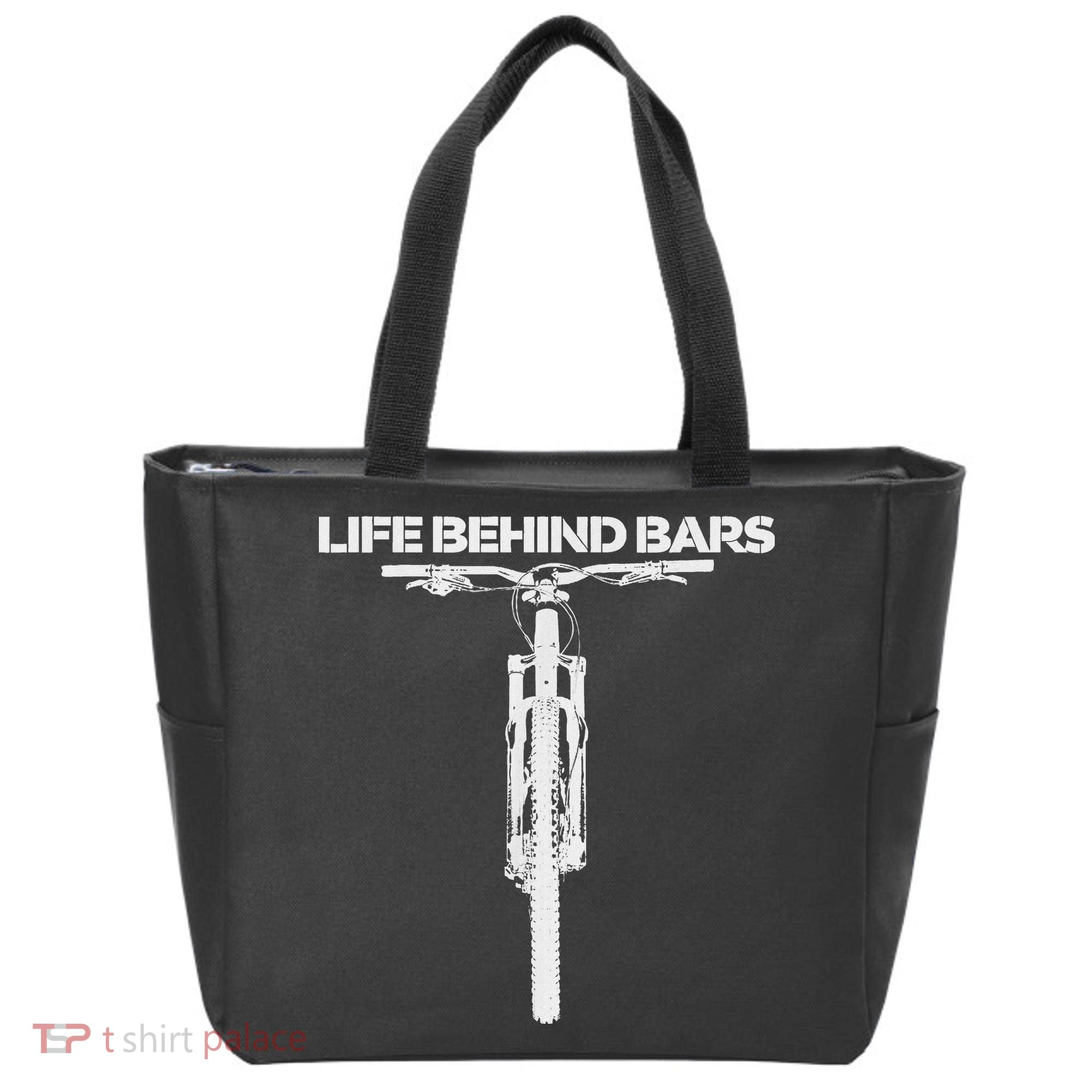 Life Behind Bars Mb Mountain Biking Cyclists Bikers Tote Bag