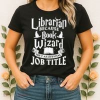 Librarian Bcs Book Wizard Isn't A Job Title Library Gift Women's T-Shirt thumb 2