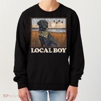 Local Boy Black Lab Hunting Dog Marsh Scene Women's Sweatshirt thumb 0