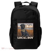 Local Boy Black Lab Hunting Dog Marsh Scene Backpack thumb 0