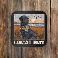 Local Boy Black Lab Hunting Dog Marsh Scene Coaster thumb 0