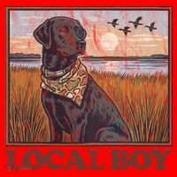 Local Boy Black Lab Hunting Dog Marsh Scene Santa Hat thumb 1