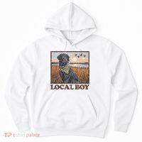 Local Boy Black Lab Hunting Dog Marsh Scene Hoodie thumb 0