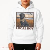 Local Boy Black Lab Hunting Dog Marsh Scene Hoodie thumb 2