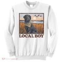 Local Boy Black Lab Hunting Dog Marsh Scene Sweatshirt thumb 0