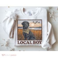 Local Boy Black Lab Hunting Dog Marsh Scene Sweatshirt thumb 2