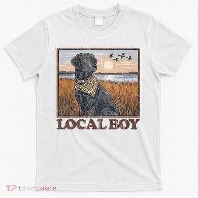 Local Boy Black Lab Hunting Dog Marsh Scene T-Shirt