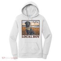 Local Boy Black Lab Hunting Dog Marsh Scene Women's Hoodie thumb 0