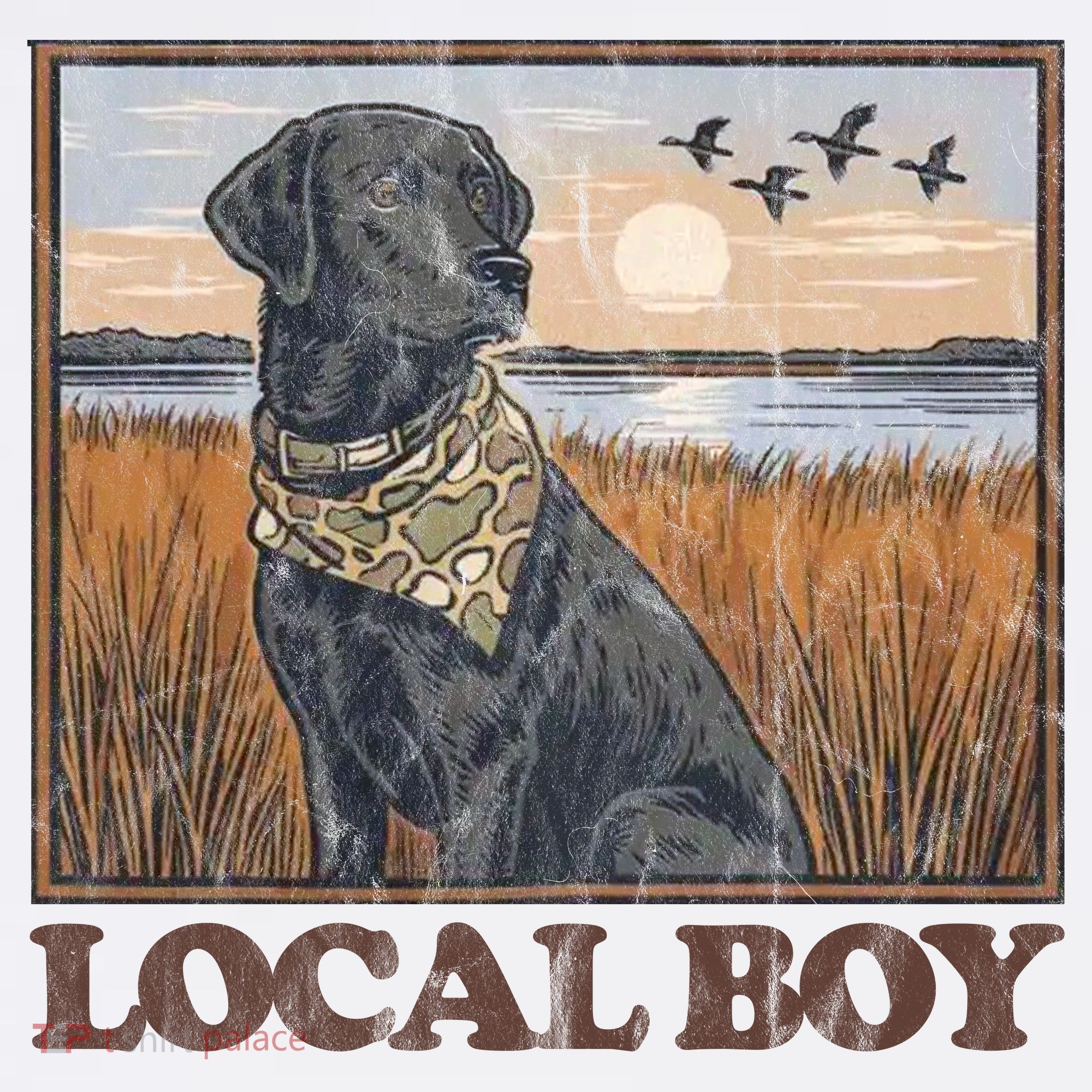 Local Boy Black Lab Hunting Dog Marsh Scene Women's Tank Top