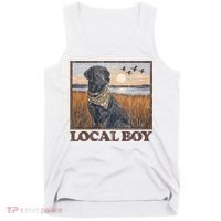 Local Boy Black Lab Hunting Dog Marsh Scene Tank Top thumb 0