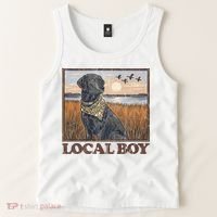 Local Boy Black Lab Hunting Dog Marsh Scene Tank Top thumb 2