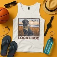 Local Boy Black Lab Hunting Dog Marsh Scene Tank Top thumb 4