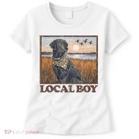 Local Boy Black Lab Hunting Dog Marsh Scene Women's T-Shirt thumb 0