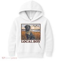 Local Boy Black Lab Hunting Dog Marsh Scene Kids Hoodie thumb 0
