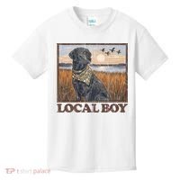 Local Boy Black Lab Hunting Dog Marsh Scene Kids T-Shirt thumb 0