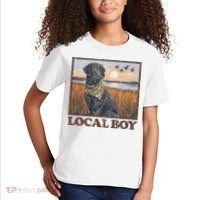 Local Boy Black Lab Hunting Dog Marsh Scene Kids T-Shirt thumb 2