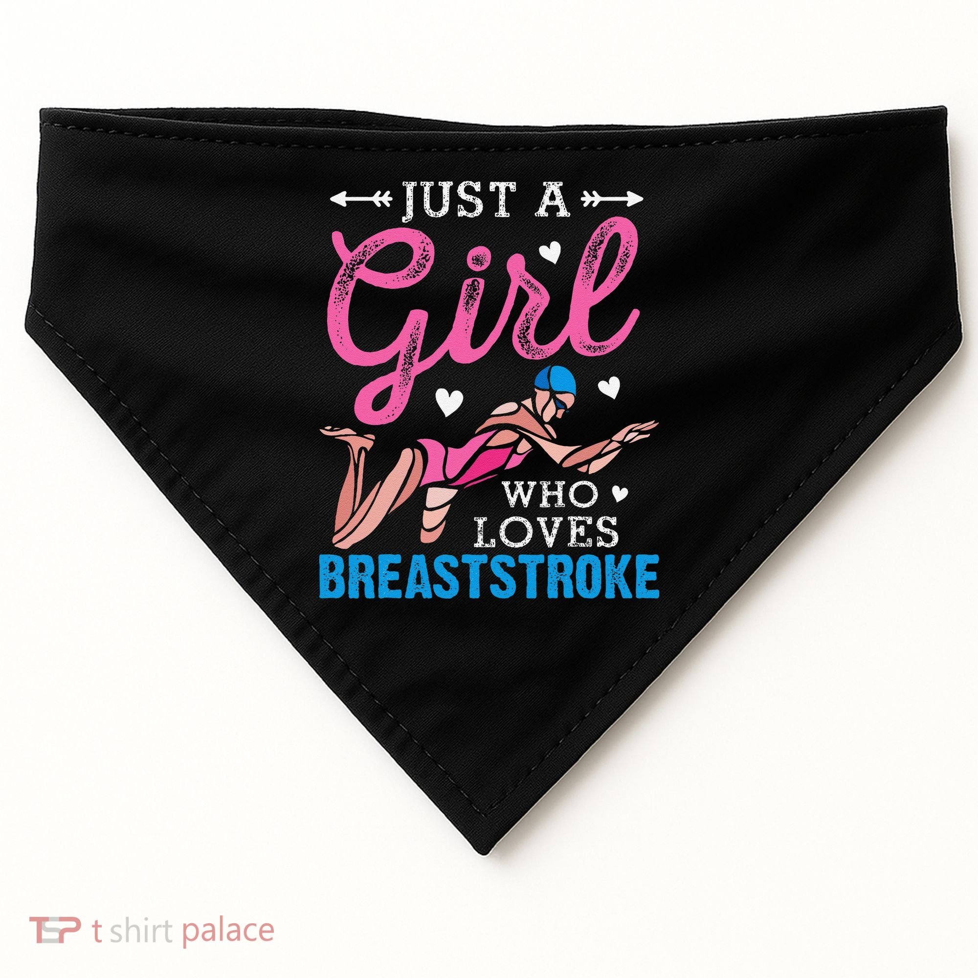 Loves Breaststroke Breaststroke Swimmer USA-Made Doggie Bandana