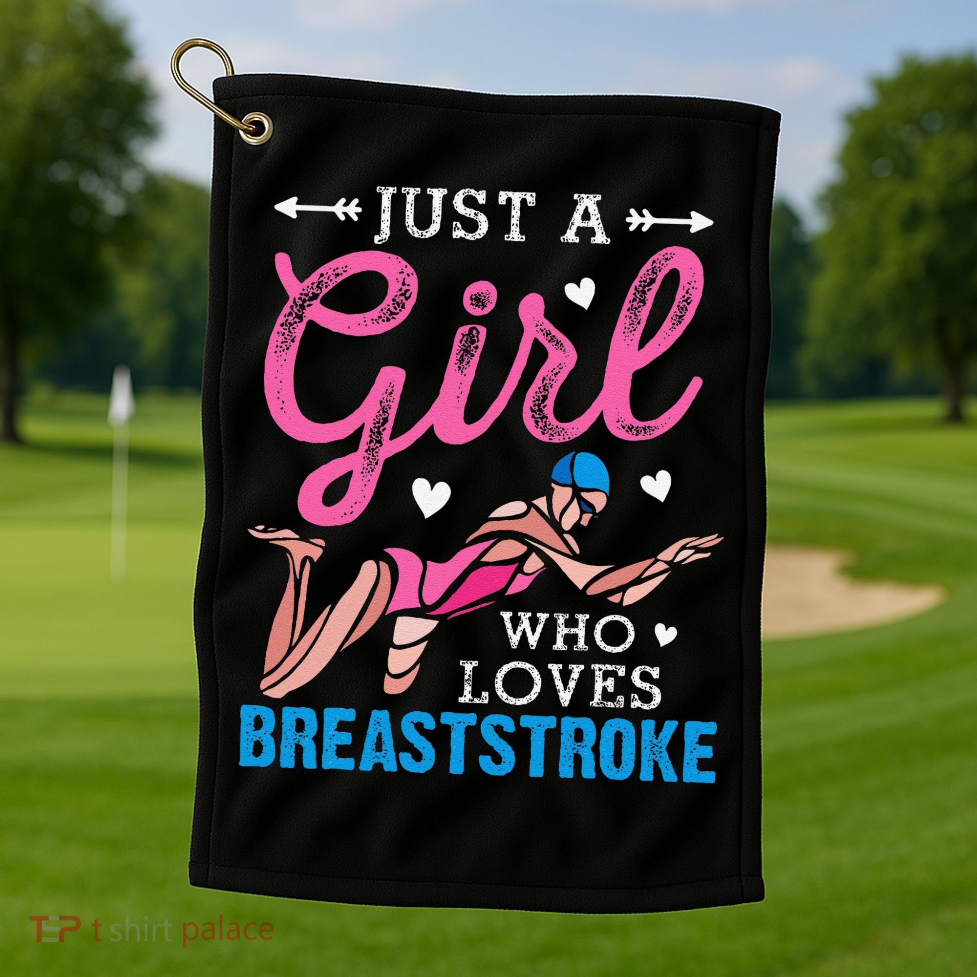Loves Breaststroke Breaststroke Swimmer Golf Towel
