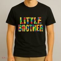 Little Brother Brick Master Builder Building Blocks Family T-Shirt thumb 3