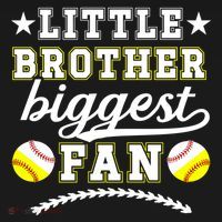 Little Brother Biggest Fan Softball Baseball Brother Gift Doggie Tank thumb 4