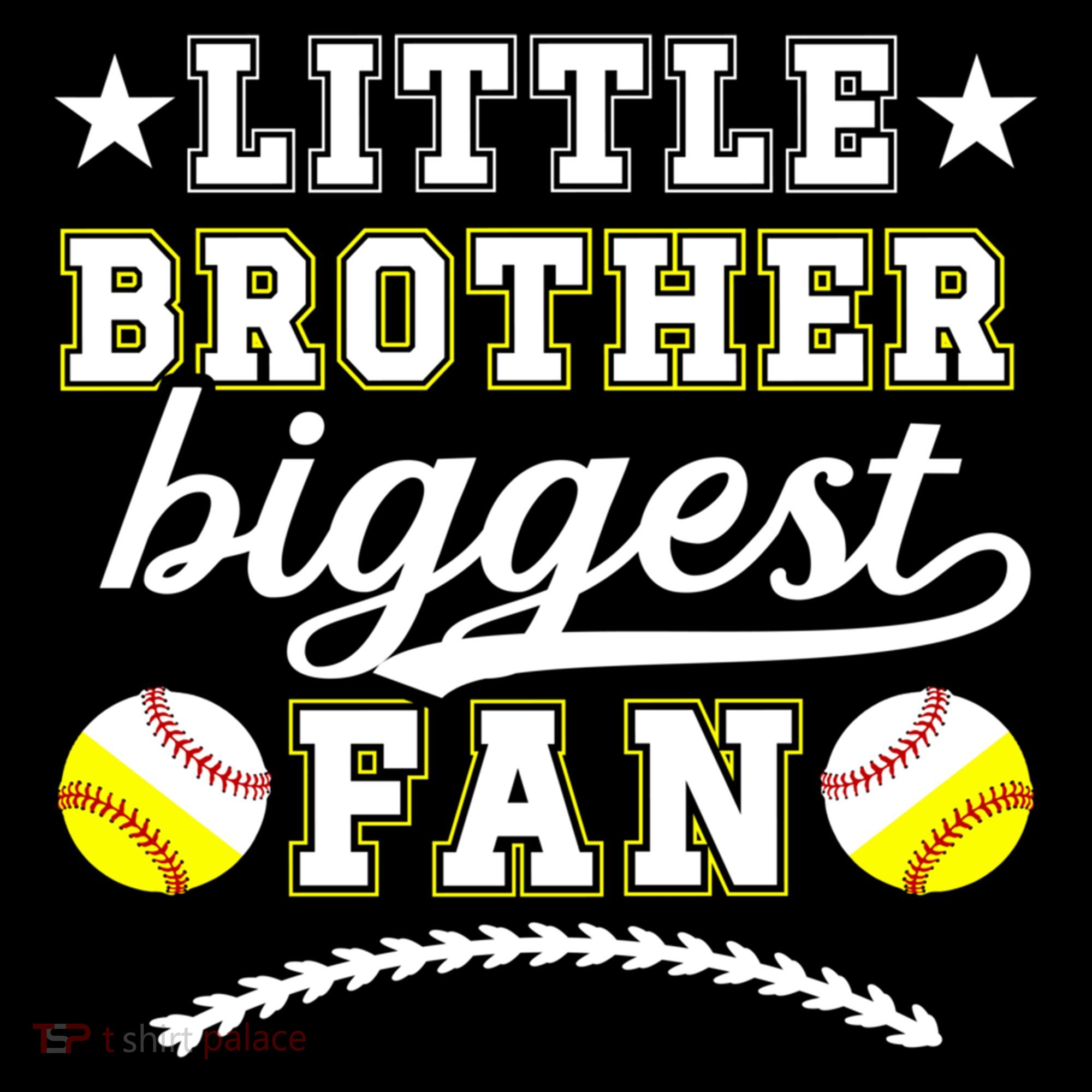 Little Brother Biggest Fan Softball Baseball Brother Gift Coffee Mug