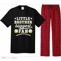Little Brother Biggest Fan Softball Baseball Brother Gift Pajama Set thumb 0