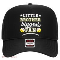 Little Brother Biggest Fan Softball Baseball Brother Gift Hat thumb 0