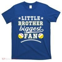 Little Brother Biggest Fan Softball Baseball Brother Gift T-Shirt thumb 0