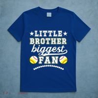 Little Brother Biggest Fan Softball Baseball Brother Gift T-Shirt thumb 5