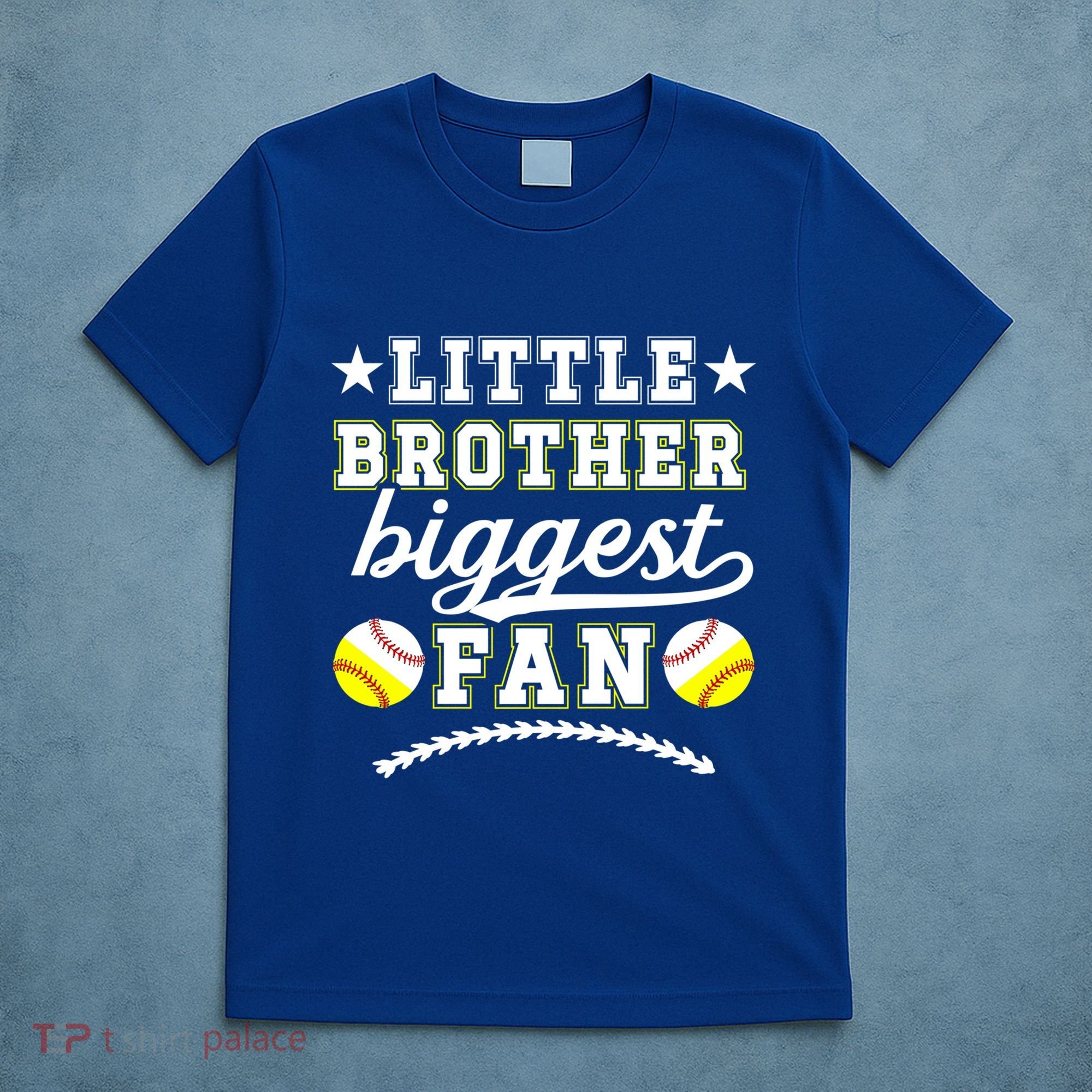 Little Brother Biggest Fan Softball Baseball Brother Gift T-Shirt